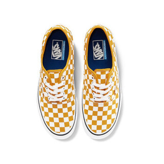 VANS 范斯 Authentic 中性运动帆布鞋 VN0A3MU6WOF 黄白棋盘格