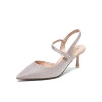 Tata 他她 女士纯色细跟套脚尖头高跟鞋YIK01AH0 粉色39