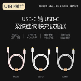 UIBI 柚比 USB-C 柔肤硅胶快充数据线通用iPadPro/MACbook/华为/三星/小米 山脉灰