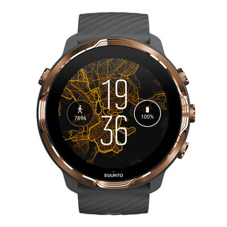 SUUNTO 颂拓 Suunto 7 智能手表 50mm 古铜色 不锈钢 深灰色硅胶表带（北斗、GPS）