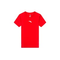 安踏男运动T恤时尚潮流舒适透气百搭针织休闲圆领套头短袖 XL 热情红2