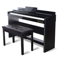 博仕德 立式电钢琴88键 力度键-木纹黑（配双人凳+大礼包+顺丰送货到家）