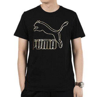 彪马 PUMA 男子 生活系列 Classics Logo Tee 短袖T恤 596535 66黑色 M码 (亚洲码)