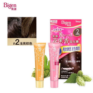Bigen 美源 染发剂日本原装进口花果香染头膏 2号浅亮棕色80g（效期24年12月）