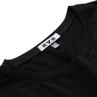 雅鹿 男士T恤 2020夏季青年创意个性简约休闲时尚青年潮流套头打底衫 19630129 黑色 XL