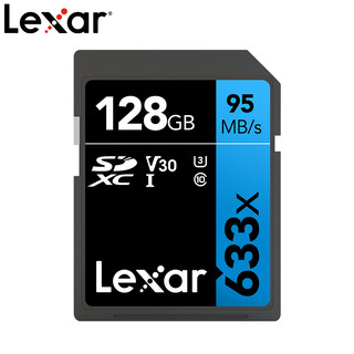 lexar雷克沙sd卡128g  数码相机内存卡 SDXC高速95m 4K U3摄像机存储卡128g 佳能尼康索尼微单反相机sd卡128g