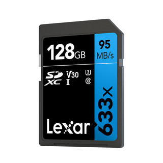 lexar雷克沙sd卡128g  数码相机内存卡 SDXC高速95m 4K U3摄像机存储卡128g 佳能尼康索尼微单反相机sd卡128g