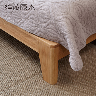 维莎日式1.5/1.8米纯实木进口橡木双人床简约现代环保卧室家具