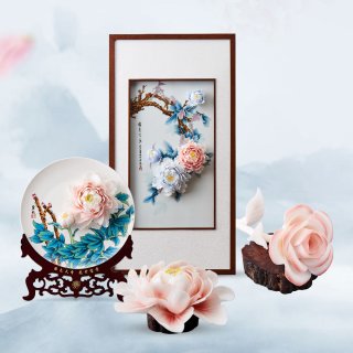 不东瓷花系列装饰摆件瓷花 牡丹瓷板画 报价价格评测怎么样 什么值得买