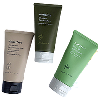 innisfree 悦诗风吟 洗面奶清洁毛孔保湿洁面乳3支装 绿茶150ml＋橄榄150ml+火山泥150ml