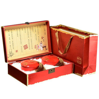 川盟 武夷岩茶特级正山小种金骏眉红茶茶叶高级木彩箱陶瓷罐礼盒装 250克/盒