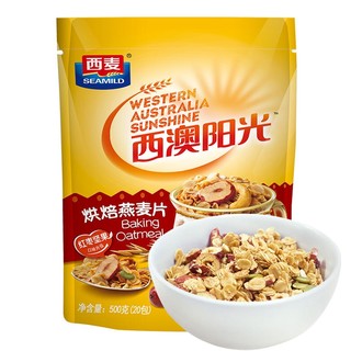 西麦 燕麦片 西澳阳光  冷冲红枣坚果烘焙干脆麦片 500g（25g*20小袋） *7件