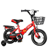 儿童自行车4-6-10岁单车男女小孩3岁折叠自行车 红色+折叠+后座+闪光论 12寸（适合身高80-105cm）