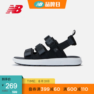 new balance New Balance NB官方夏季男鞋女鞋SD-750系列SDL750BW舒适时尚百搭休闲凉鞋 黑色 SDL750BW 38.5（脚长24cm)