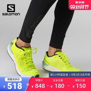 salomon萨洛蒙运动鞋男鞋跑步鞋秋新款女休闲鞋荧光黄网面透气