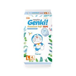 妮飘Nepia 哆啦A梦Genki!纸尿裤 L4片（9-14kg) 婴儿尿不湿试用装 日本进口轻薄透气 *3件+凑单品