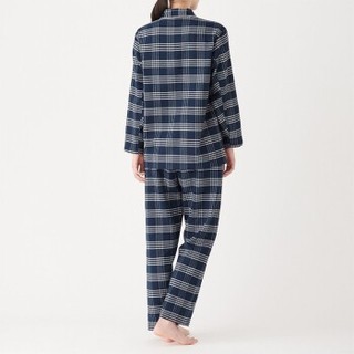 MUJI 无印良品 纯棉睡衣家居服套装69AE204  海军蓝S