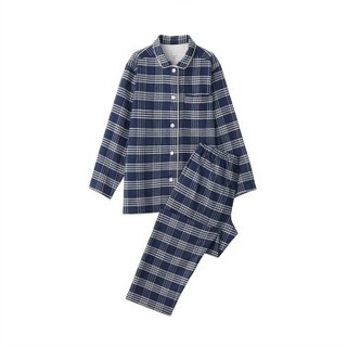 MUJI 无印良品 纯棉睡衣家居服套装69AE204  海军蓝S