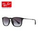 京东PLUS会员：RayBan 雷朋太阳眼镜方形舒适简约潮流渐变色0RB4187F 622/8G黑色镜框灰色渐变镜片 尺寸54