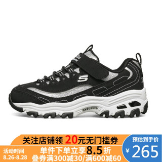 斯凯奇 SKECHERS 斯凯奇2020女童潮流时尚熊猫老爹运动鞋664151L 黑色 35