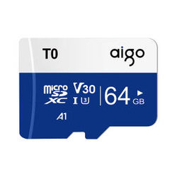 aigo 爱国者 T0 V30 U3 microSDXC 存储卡 64GB