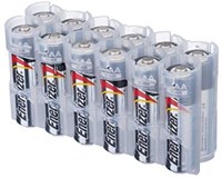 Powerpax 的 Storacell AA 12 件装电池盒，黄色 Holds 12 Batteries COMINHKG027188