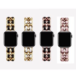 适用苹果手表表带小香风Apple Watch手表54321表带金属链条腕带