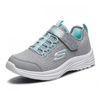 SKECHERS 斯凯奇 GIRLS系列 女童魔术贴休闲运动鞋 81516L 灰色/浅绿色