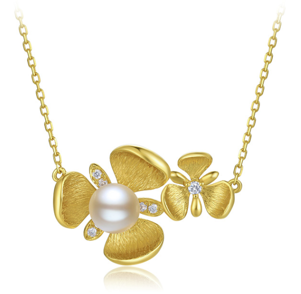 周大生z0pc0012xl18k金淡水珍珠镶钻项链