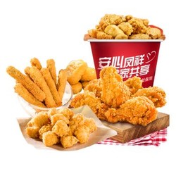 凤祥食品 冷冻半成菜品炸鸡套餐 香辣翅根+乐享鸡块+鸡米花+黄金鸡棒4袋 1.9kg *2件