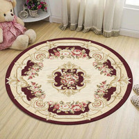 圆形地毯  欧式酒红色 圆直径60厘米