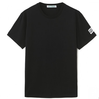 马克华菲夏季新款男式T恤舒适圆领日常休闲短袖上衣 XL 纯黑