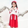 布布发现女童冬新款公主裙中大童年装汉服两件套装儿童拜年服 120 大红
