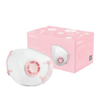 LIFAair 丽风 儿童带呼吸阀立体防护口罩 粉色 5只装