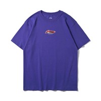 男士t恤短袖t恤男AHSP287纯棉字母印花时尚舒适百搭 3XL 自由紫
