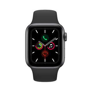 Apple 苹果 Watch Series 5 GPS款 智能手表 40mm 深空灰色铝金属表壳 黑色运动型表带 (GPS）