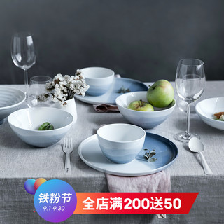 亿嘉 日式碗碟套装简约创意陶瓷餐具家用中式釉下彩碗盘碗筷组合