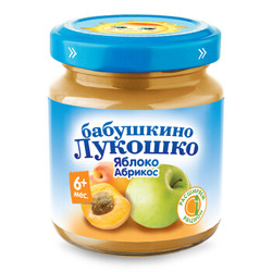 奶奶的菜篮（babushkino lukoshko）甜杏苹果泥100g 原装进口果泥 宝宝辅食泥（6个月以上适合） *2件