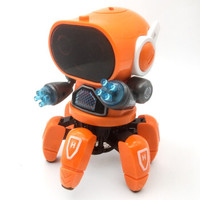 电动跳舞六爪鱼机器人玩具灯光音乐机器人