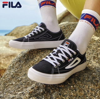 FILA 斐乐 FILA 潮流舒适休闲帆布鞋 F52W014403F 运动帆布鞋 黑色 40