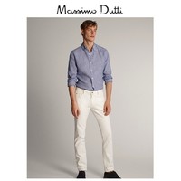 Massimo Dutti 00149149400 男士千鸟格亚麻衬衫