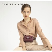 CHARLES&KEITH; 金属扣饰翻盖单肩包 CK2-80160077
