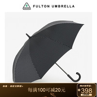 英国富尔顿FULTON自动长柄伞复古绅士雨伞男士商务加大伞抗风雨伞 爵士桥黑色条纹 *2件