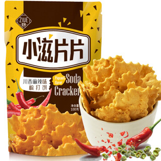 滋粤 苏打饼干 咸味办公室小吃休闲零食 小滋片片 川香麻辣味100g *21件