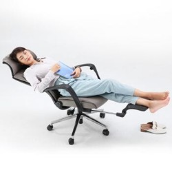 西昊（SIHOO）人体工学电脑椅子 角度午休椅 M81C午休椅（灰色+皮革+带脚踏）