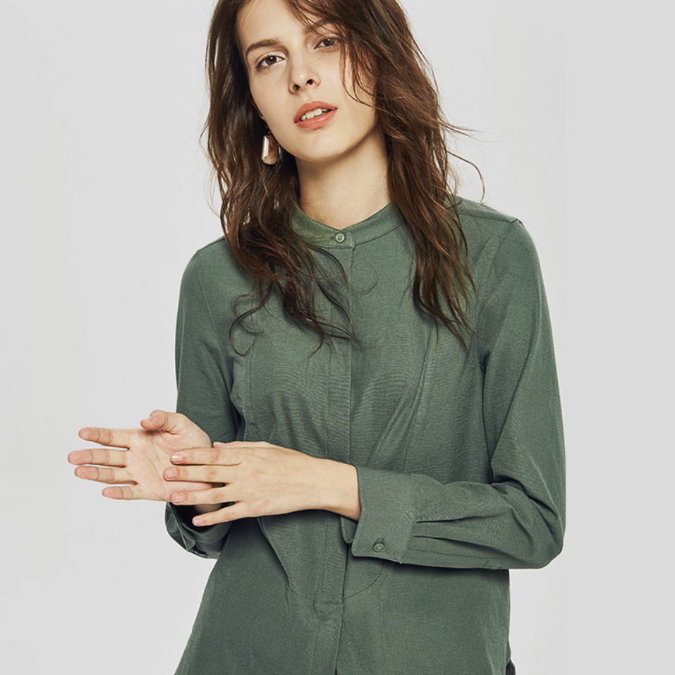 purcotton 全棉时代 4100460001 女装精梳棉长袖衬衫