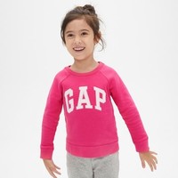 Gap 盖璞 女童LOGO套头抓绒卫衣