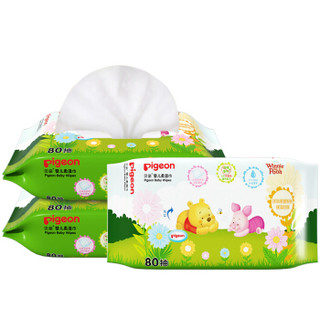 贝亲(Pigeon) 湿巾 婴儿湿纸巾 宝宝湿巾 80片*3包 迪士尼Disney系列 *5件