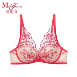 曼妮芬深v性感小胸聚拢舒适文胸 长三角稳定包容浪漫内衣女刺绣