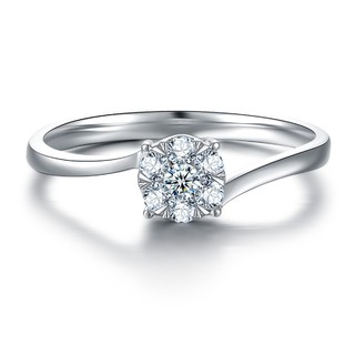 SHINING HOUSE 钻石世家 WR0443-004 18K金 钻石戒指 女款 扭臂款